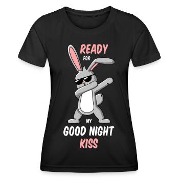 Dabbing Rabbit Bonne Chemise de Nuit - T-shirt sport Femme - noir - Devant - AI Model Female 172 light (172cm)