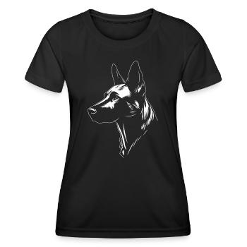 Belgian Malinois Portrait Belgian Shepherd Dog - Women's Functional T-Shirt - black - Front - AI Model Female 172 light (172cm)