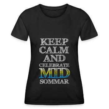 Midsommar Fest Skandinavien - Frauen Funktions-T-Shirt - Schwarz - Vorne - AI Model Female 172 light (172cm)