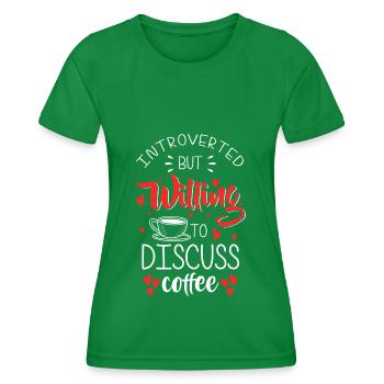 Coffee Coffee Lovers Coffee Drinkers - Women's Functional T-Shirt - kelly green - Front - AI Model Female 172 dark (172cm)