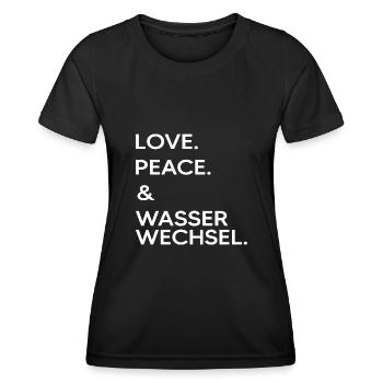 Koi Wasserwechsel im Koiteich Koikarpfen - Frauen Funktions-T-Shirt - Schwarz - Vorne - AI Model Female 172 light (172cm)