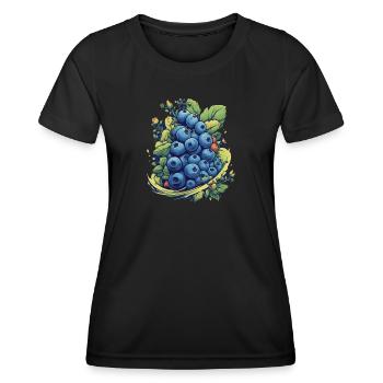 Blaubeere - Frauen Funktions-T-Shirt - Schwarz - Vorne - AI Model Female 172 light (172cm)