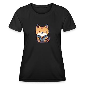 Fuchs - Kawaii Style - Frauen Funktions-T-Shirt - Schwarz - Vorne - AI Model Female 172 light (172cm)