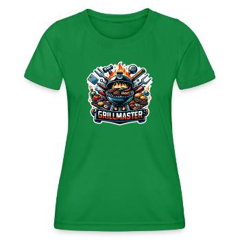 GrillMaster - Grill Illustration - Frauen Funktions-T-Shirt - Kelly Green - Vorne - AI Model Female 172 dark (172cm)