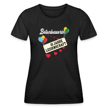 Betonbauerin 10 jähriges Jubiläum Betonbau Jubi - Frauen Funktions-T-Shirt - Schwarz - Vorne - AI Model Female 172 light (172cm)