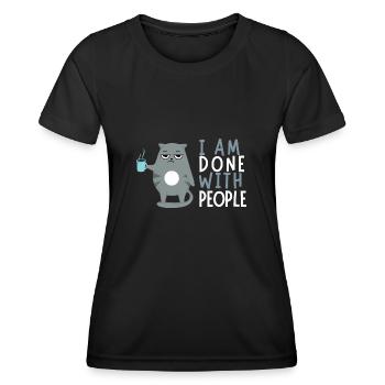 J’en ai fini avec les gens - T-shirt sport Femme - noir - Devant - AI Model Female 172 light (172cm)