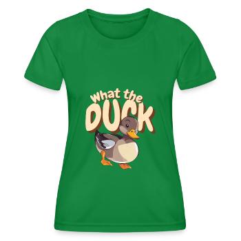 Duck Waterfowl Animal Funny Saying - Women's Functional T-Shirt - kelly green - Front - AI Model Female 172 dark (172cm)
