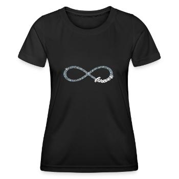 Infinity forever Love Unendlichkeit silber Glitzer - Frauen Funktions-T-Shirt - Schwarz - Vorne - AI Model Female 172 light (172cm)