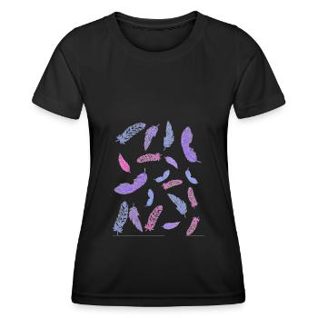 bi plumes - T-shirt sport Femme - noir - Devant - AI Model Female 172 light (172cm)