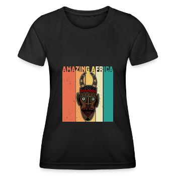 Africa Mask African Afro History - Women's Functional T-Shirt - black - Front - AI Model Female 172 light (172cm)