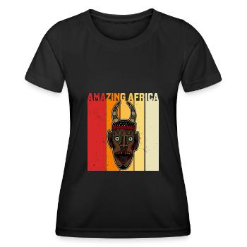 Africa Mask African Afro History - Women's Functional T-Shirt - black - Front - AI Model Female 172 light (172cm)