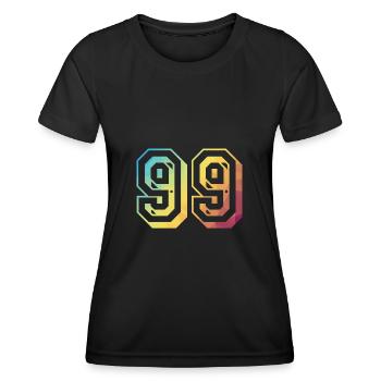 99 ans arc-en-ciel - T-shirt sport Femme - noir - Devant - AI Model Female 172 light (172cm)