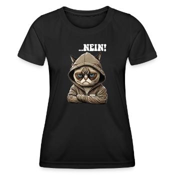 Nein! Neinsager - Mitarbeiter Arbeitskollegen - Frauen Funktions-T-Shirt - Schwarz - Vorne - AI Model Female 172 light (172cm)