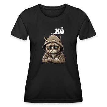 Nö! Neinsager - Mitarbeiter Arbeitskollegen - Frauen Funktions-T-Shirt - Schwarz - Vorne - AI Model Female 172 light (172cm)