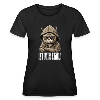 Ist mir egal - Mitarbeiter Arbeitskollegen - Frauen Funktions-T-Shirt - Schwarz - Vorne - AI Model Female 172 light (172cm)