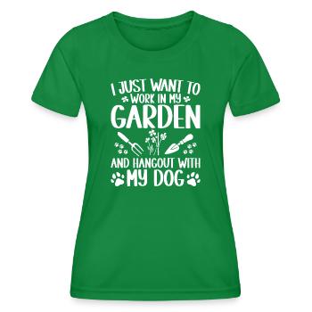 Gardener Dog Owner Dog Outfit for Garden - Women's Functional T-Shirt - kelly green - Front - AI Model Female 172 dark (172cm)