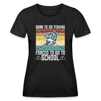 Born To Go Fishing Bass Fish Fisherman Boys - Women's Functional T-Shirt - black - Front - AI Model Female 172 light (172cm)