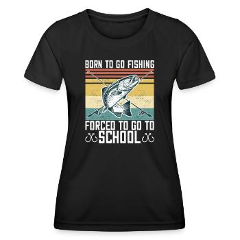 Born To Go Fishing Bass Fish Fisherman Boys - Women's Functional T-Shirt - black - Front - AI Model Female 172 light (172cm)