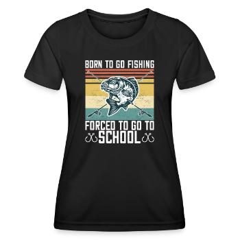 Born To Go Fishing Bass Fish Fisherman Boys - Women's Functional T-Shirt - black - Front - AI Model Female 172 light (172cm)