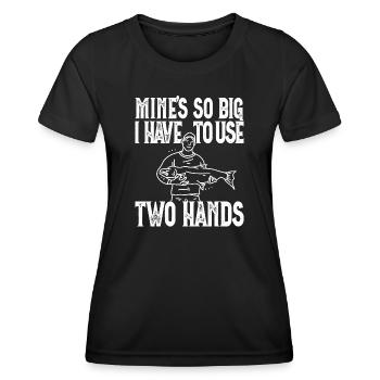 Des mines si grosses que je dois utiliser une perche à deux mains - T-shirt sport Femme - noir - Devant - AI Model Female 172 light (172cm)