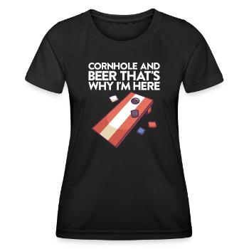 Cornhole Spiel Corn Hole Outfit mit Cornhole - Frauen Funktions-T-Shirt - Schwarz - Vorne - AI Model Female 172 light (172cm)