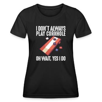 Cornhole Spiel Corn Hole Outfit mit Cornhole - Frauen Funktions-T-Shirt - Schwarz - Vorne - AI Model Female 172 light (172cm)