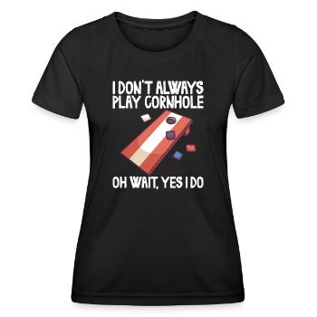 Cornhole Spiel Corn Hole Outfit mit Cornhole - Frauen Funktions-T-Shirt - Schwarz - Vorne - AI Model Female 172 light (172cm)