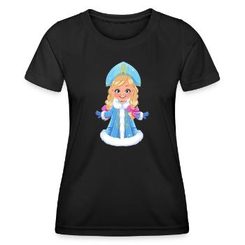 Ded Moroz Snegurotschka russischer Weihnachtsmann - Frauen Funktions-T-Shirt - Schwarz - Vorne - AI Model Female 172 light (172cm)