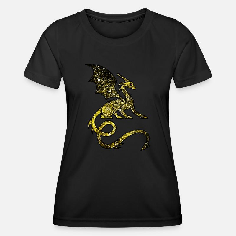 Cosmic Medieval Dragon - Women's Functional T-Shirt - black