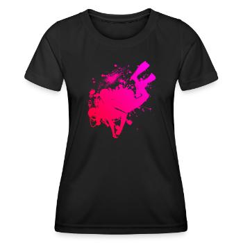 Diving Diver Women's Diving Scuba Diving - Women's Functional T-Shirt - black - Front - AI Model Female 172 light (172cm)