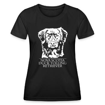 Nova Scotia Duck Tolling Retriever Portrait Dogs - Women's Functional T-Shirt - black - Front - AI Model Female 172 light (172cm)