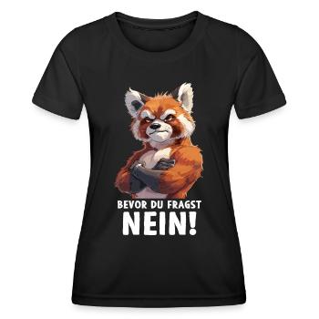 Panda roux chat ours panda roux avant que vous ne demandiez - T-shirt sport Femme - noir - Devant - AI Model Female 172 light (172cm)