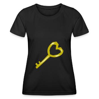 Cool clé or Moyen Âge Trésor Pirate - T-shirt sport Femme - noir - Devant - AI Model Female 172 light (172cm)