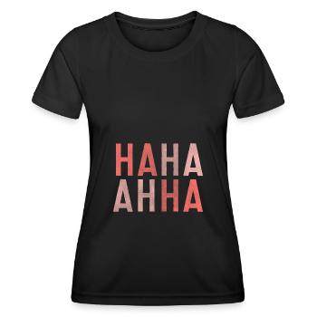 Hahahaha drôle blague drôle rire meme joke lol - T-shirt sport Femme - noir - Devant - AI Model Female 172 light (172cm)
