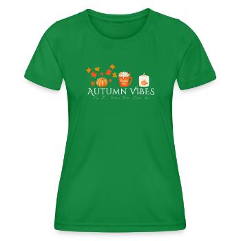 Autumn Vibes - Herbst Design - Pumpkin Spice - Frauen Funktions-T-Shirt - Kelly Green - Vorne - AI Model Female 172 dark (172cm)