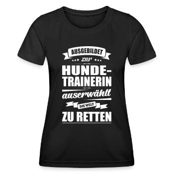 Ausgebildet Zur Hundetrainerin Abschluss Bestanden - Frauen Funktions-T-Shirt - Schwarz - Vorne - AI Model Female 172 light (172cm)