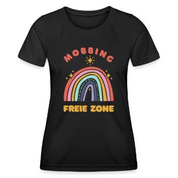 Mobbing-freie Zone - Frauen Funktions-T-Shirt - Schwarz - Vorne - AI Model Female 172 light (172cm)
