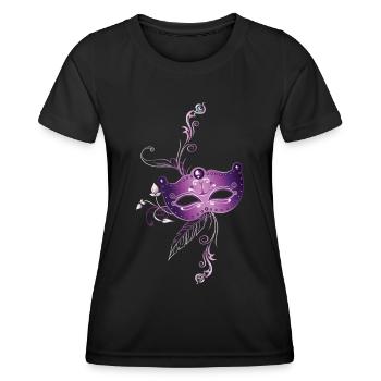 Carnival carnival costume for ladies eye mask - Women's Functional T-Shirt - black - Front - AI Model Female 172 light (172cm)