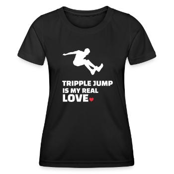 J’adore le triple saut - T-shirt sport Femme - noir - Devant - AI Model Female 172 light (172cm)