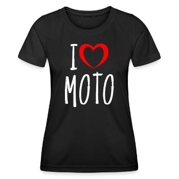 i love moto - T-shirt sport Femme - noir - Devant - AI Model Female 172 light (172cm)