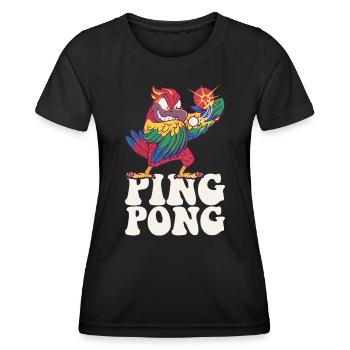 Ping Pong Perroquet Tenue Tennis de Table Oiseau - T-shirt sport Femme - noir - Devant - AI Model Female 172 light (172cm)