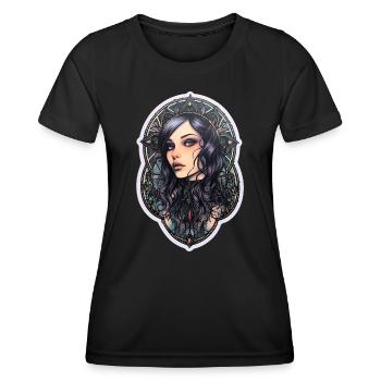 Goth Girl Gothic Mystisch Horror Geheimnisvoll - Frauen Funktions-T-Shirt - Schwarz - Vorne - AI Model Female 172 light (172cm)