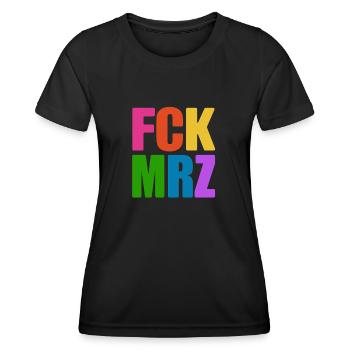 FCK MRZ - nein zu Merz - Kanzler - Frauen Funktions-T-Shirt - Schwarz - Vorne - AI Model Female 172 light (172cm)