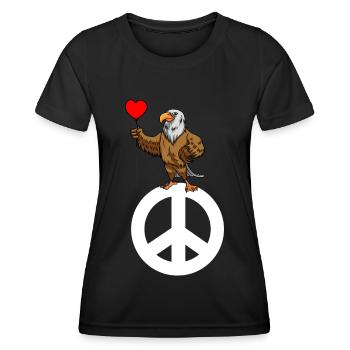 Weißkopfseeadler Peace Frieden Weltfrieden - Frauen Funktions-T-Shirt - Schwarz - Vorne - AI Model Female 172 light (172cm)