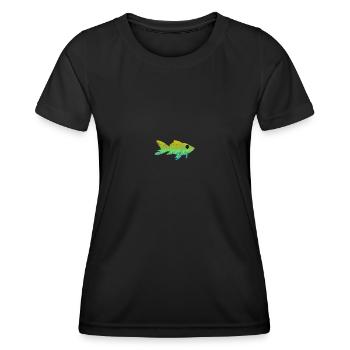 Psychedelic Fish Alien LSD 420 Goa Psytrance - Women's Functional T-Shirt - black - Front - AI Model Female 172 light (172cm)