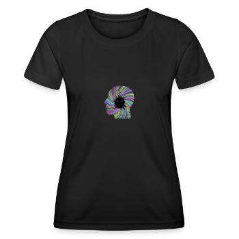 Alien Head Psychedelic LSD Goa Psytrance Tekno - Frauen Funktions-T-Shirt - Schwarz - Vorne - AI Model Female 172 light (172cm)