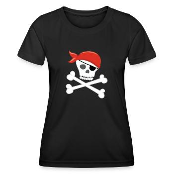 PIRATE - T-shirt sport Femme - noir - Devant - AI Model Female 172 light (172cm)