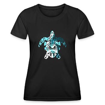 Maori tortue Honu Ocean Tribal tattoo poison - T-shirt sport Femme - noir - Devant - AI Model Female 172 light (172cm)