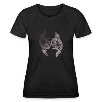 Huginn und Muninn Odins Raben Wikinger Geschenk - Frauen Funktions-T-Shirt - Schwarz - Vorne - AI Model Female 172 light (172cm)