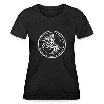 Idée cadeau Chevaliers Templiers Sceau des Templiers - T-shirt sport Femme - noir - Devant - AI Model Female 172 light (172cm)